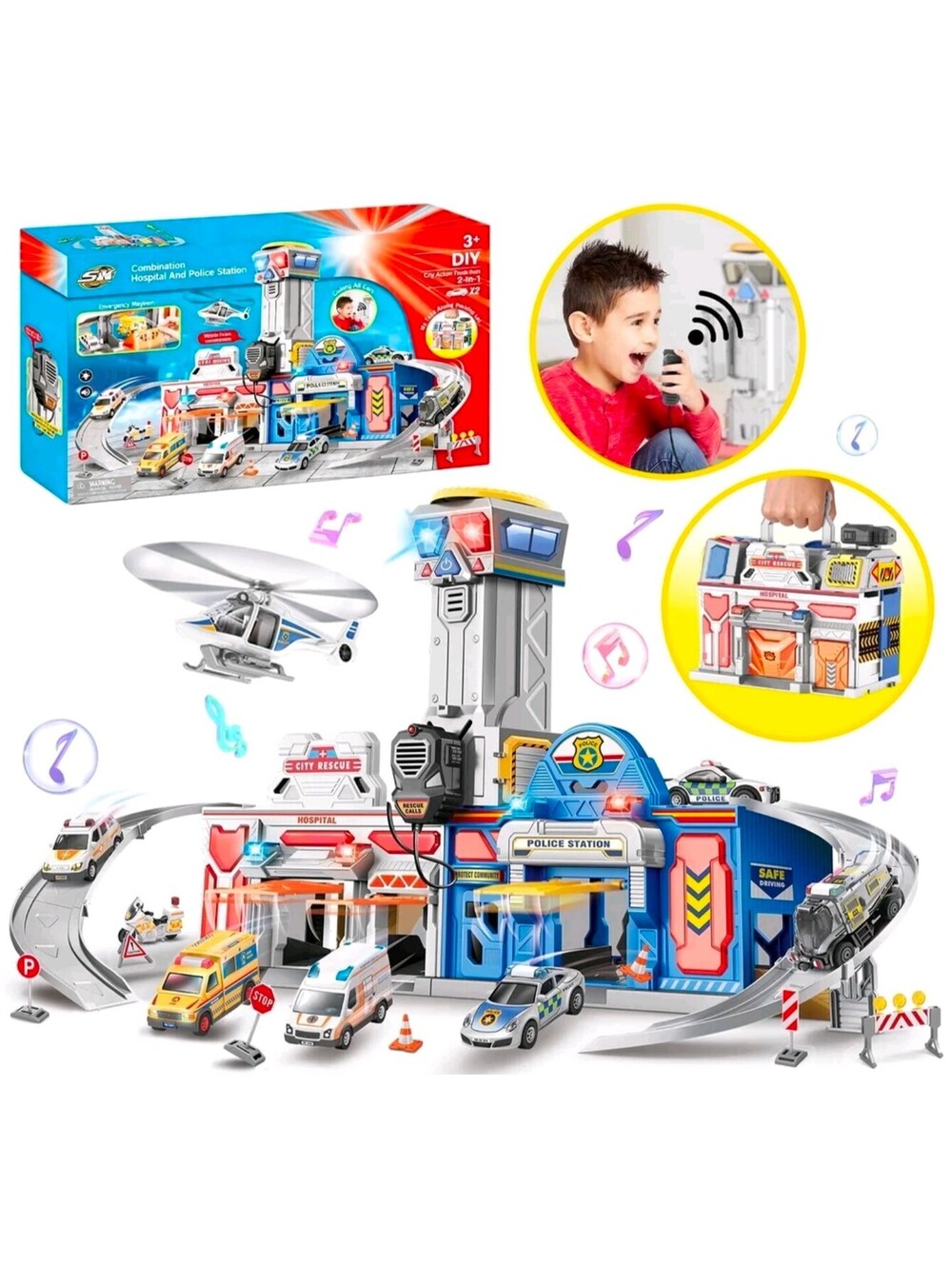 Caundey 2 in 1 Large City Action Playset